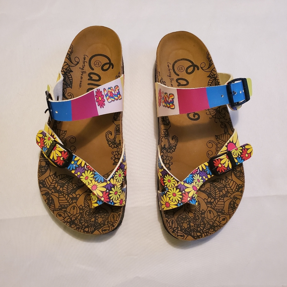Calceo footbed flower power love sandals 37